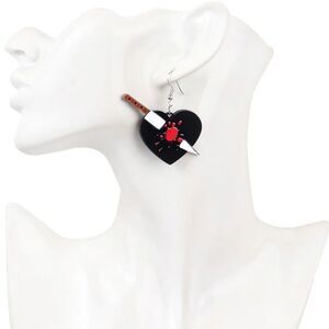 NWOT Acrylic Knife 🔪 through Heart Earring